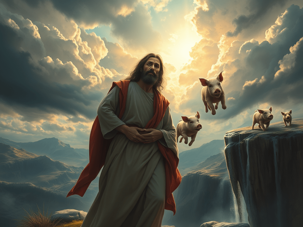 Jeesus ajoi riivaajat&nbsp;sikoihin