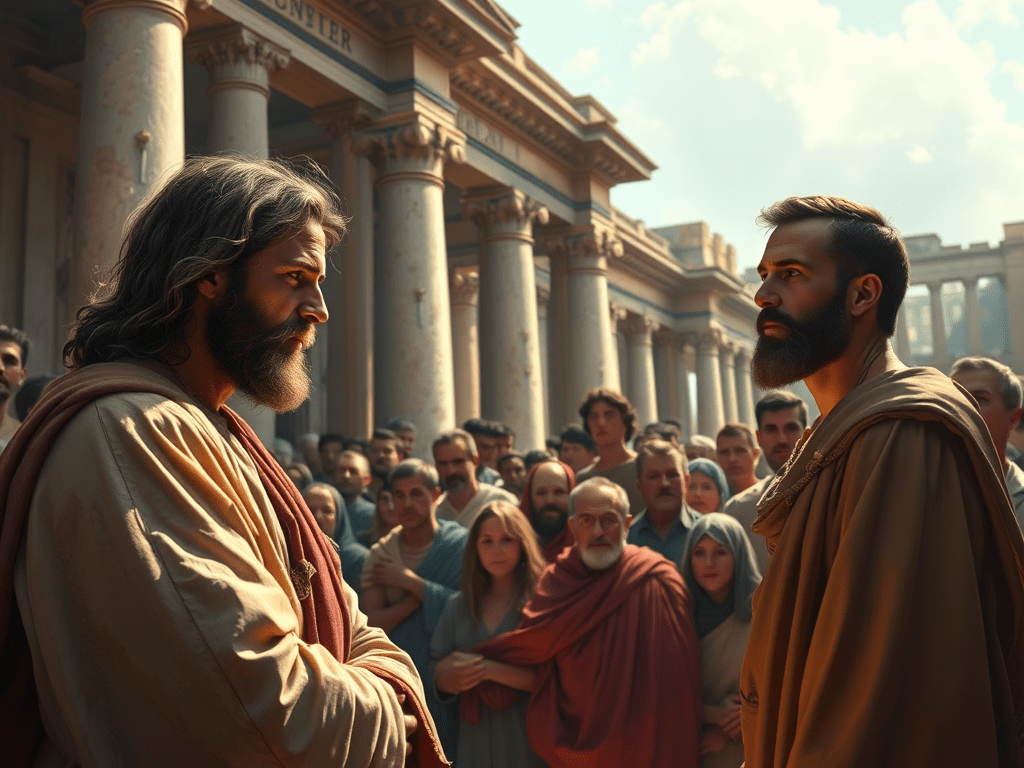 Jeesus vietiin Pilatuksen ja Herodeksen eteen